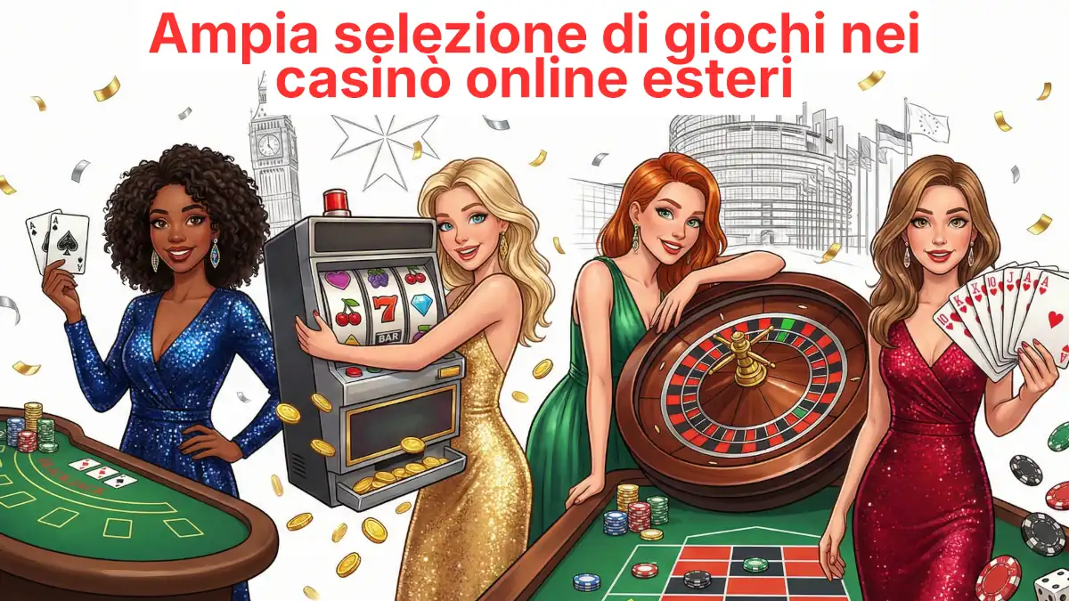 Ampia selezione di giochi nei casinò online esteri Ampia selezione di giochi nei casinò online esteri