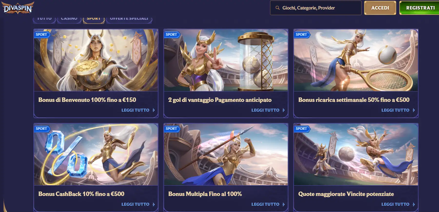 Siti Scommesse Senza Documenti DivaSpin 