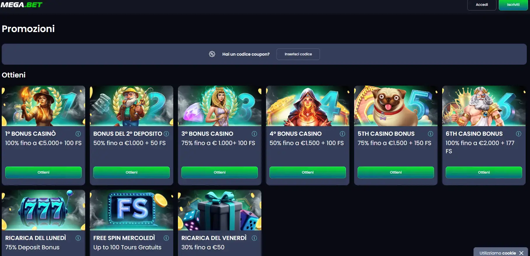MegaBet -Casinò Non Aams Che Pagano Subito